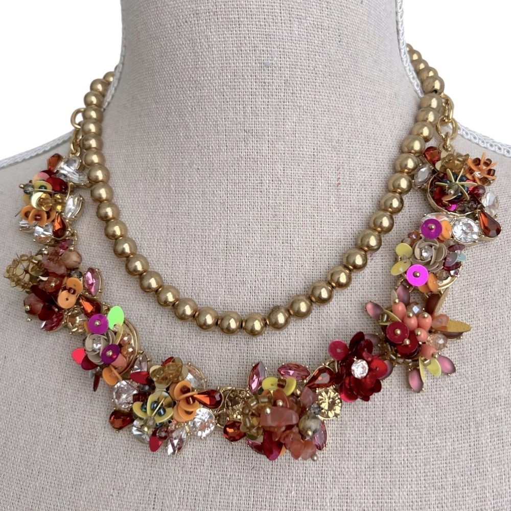 Talbots Colorful Mixed Media Statement Necklace - Picture 5 of 16